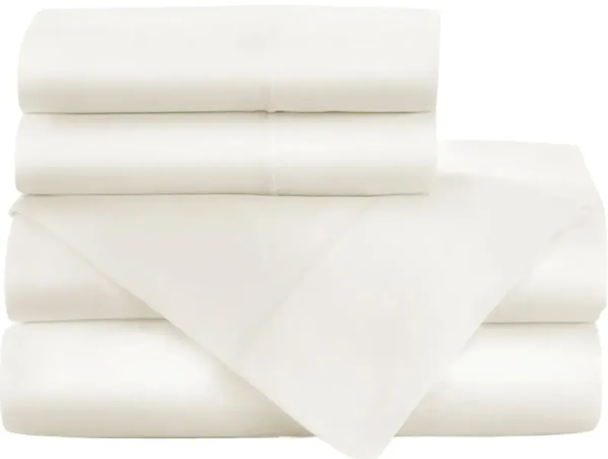 Boutique Percale Sheet Set - Ivory - Peacock Alley, 300 Thread Count, Egyptian Cotton Sateen, Soft and Luxurious
