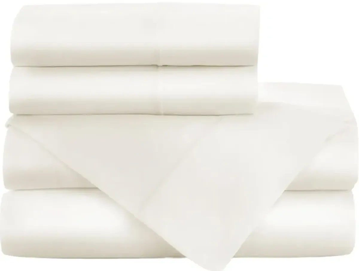 Boutique Percale Sheet Set - Ivory - Peacock Alley, 300 Thread Count, Egyptian Cotton Sateen, Soft and Luxurious