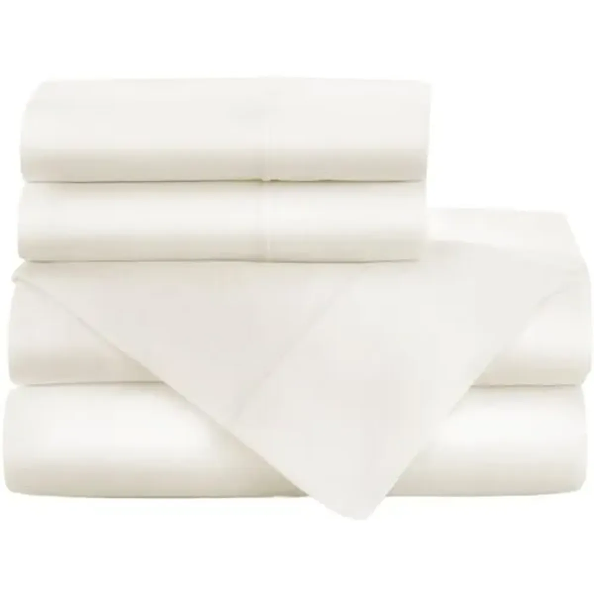 Boutique Percale Sheet Set - Ivory - Peacock Alley, 300 Thread Count, Egyptian Cotton Sateen, Soft and Luxurious