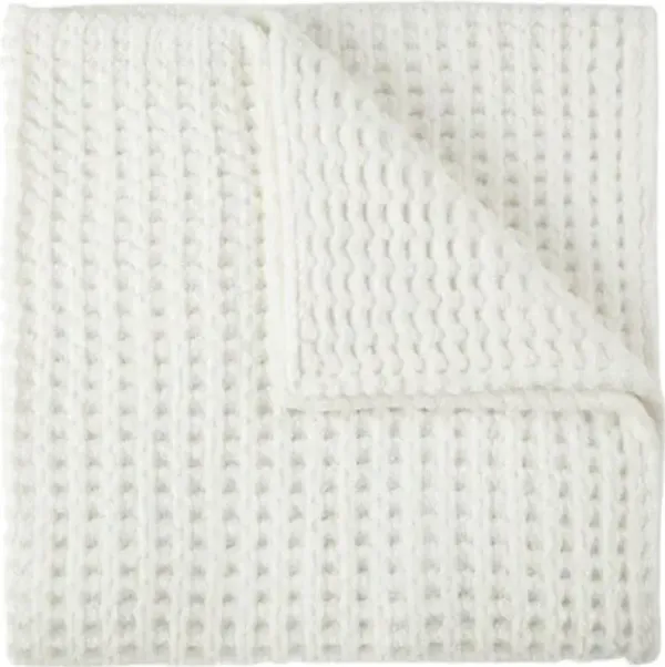 Cozy Waffle Knit Throw Blanket - Peacock Alley - White