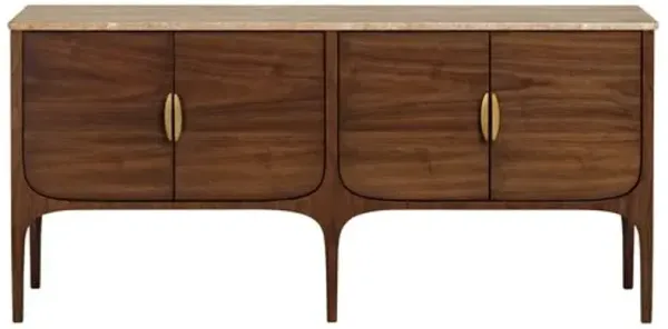 Caelum Travertine Buffet - Walnut - Tulsi Home - Brown