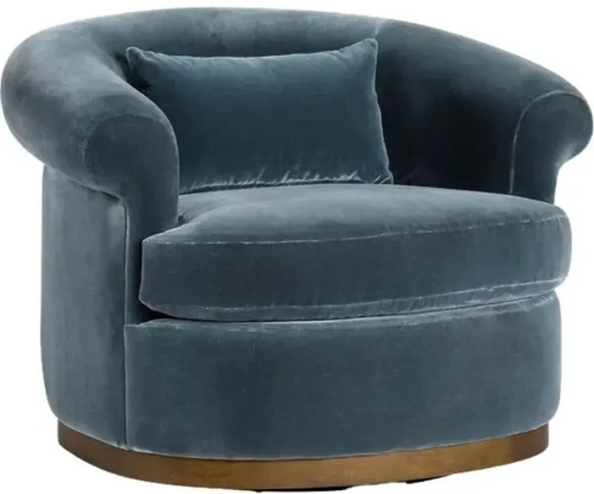 Fleur Performance Velvet Swivel Chair - Tulsi Home