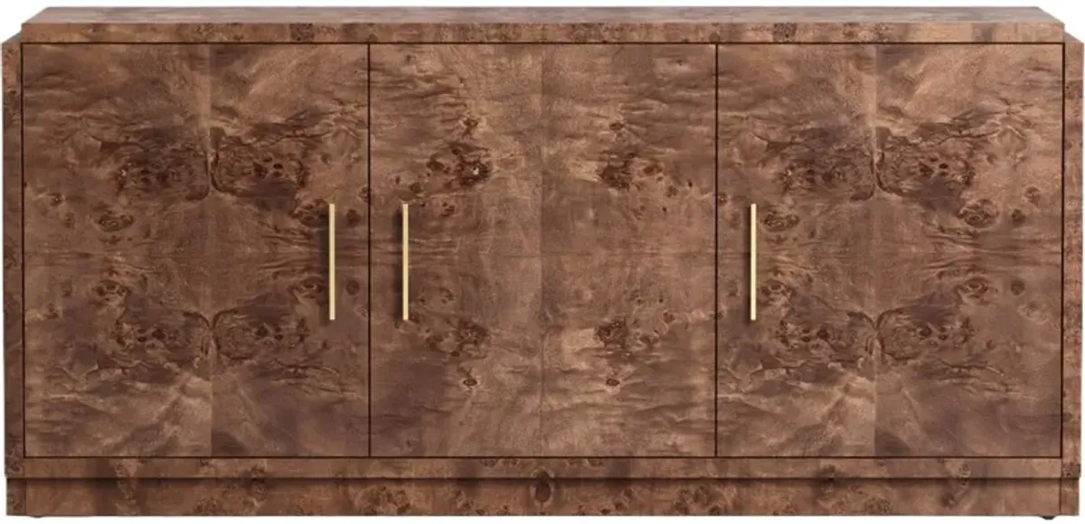 Jackson Burl 3-Door Buffet Cabinet - Tulsi Home - Brown