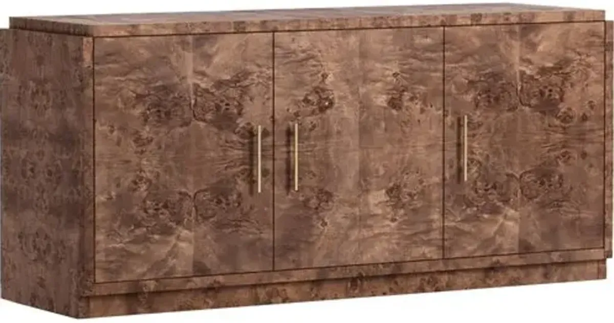 Jackson Burl 3-Door Buffet Cabinet - Tulsi Home - Brown