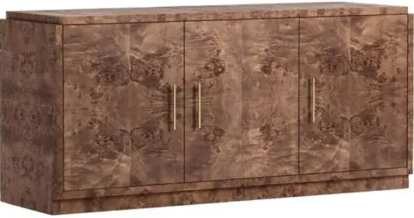 Jackson Burl 3-Door Buffet Cabinet - Tulsi Home - Brown