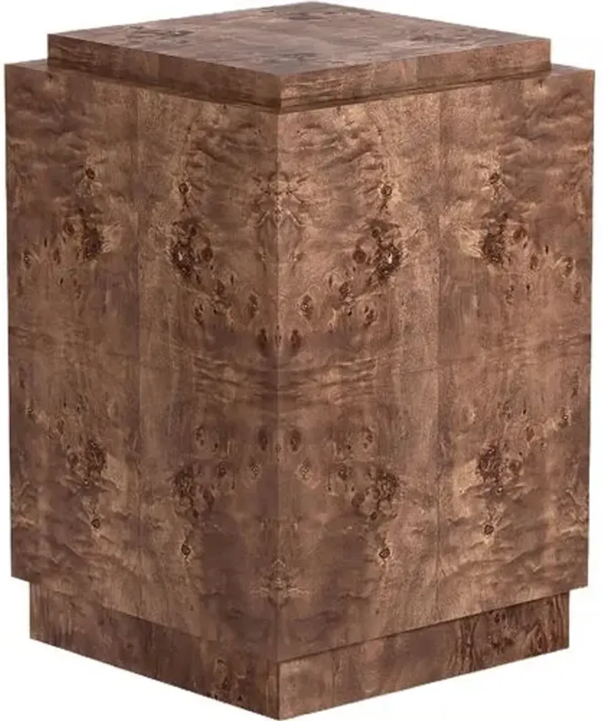 Jackson Burl Plinth Side Table - Tulsi Home - Brown