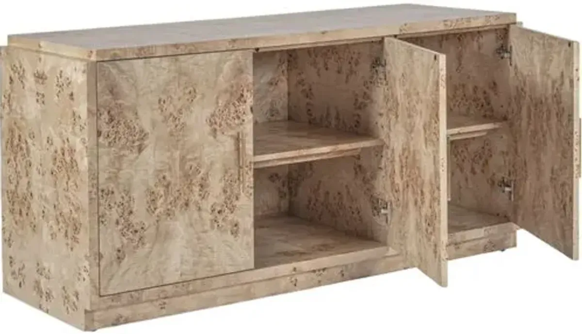 Jackson Burl 3-Door Buffet Cabinet - Tulsi Home - Beige