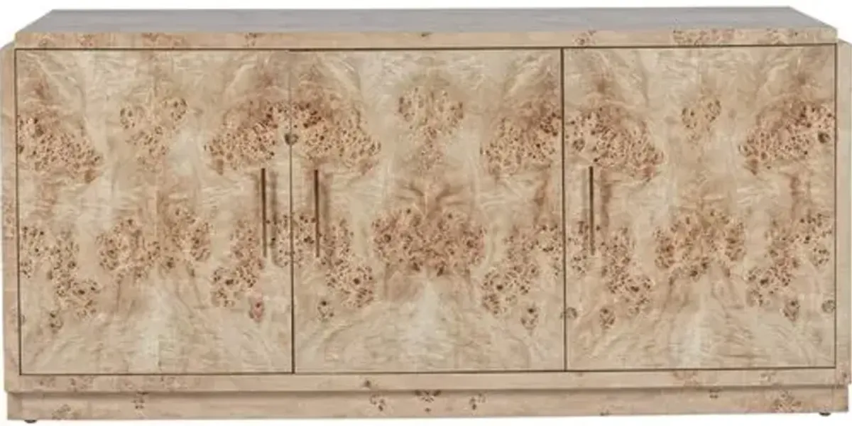 Jackson Burl 3-Door Buffet Cabinet - Tulsi Home - Beige