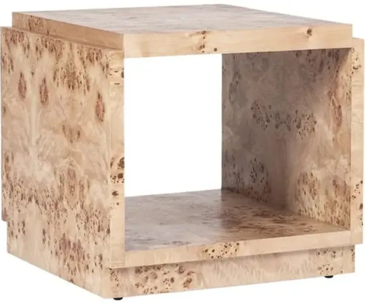 Jackson Burl Side Table - Tulsi Home - Beige