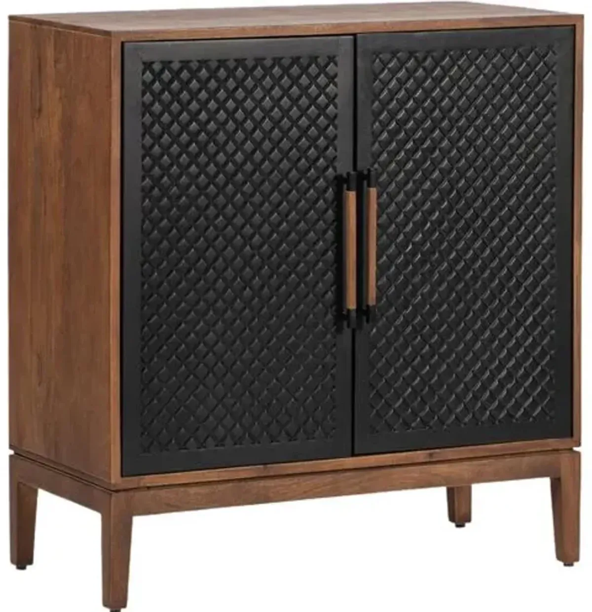 Tate 2-Door Cabinet - Black/Sea Drift - Tulsi Home