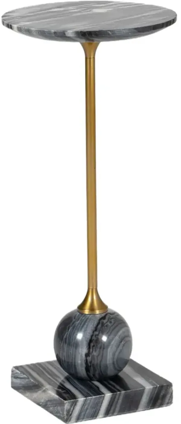 Uma Marble Drink Table - Tulsi Home - Black