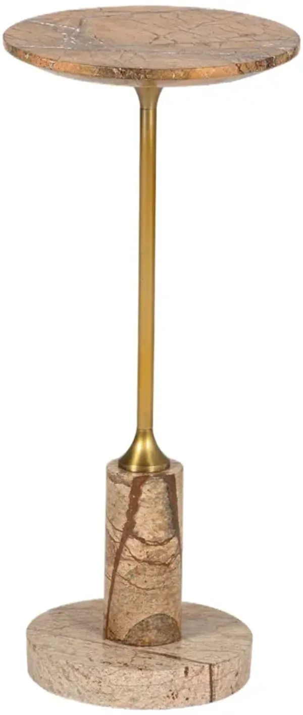 Posie Marble Drink Table - Tulsi Home - Brown