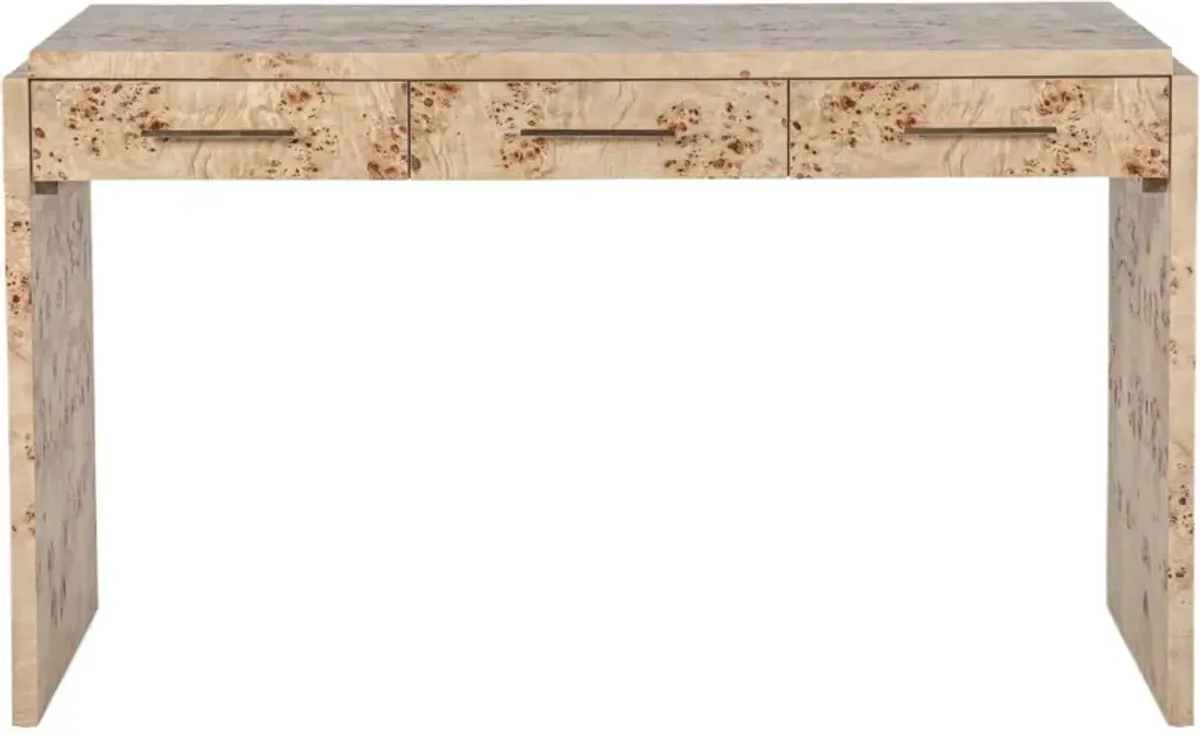 Jackson Burl 3-Drawer Desk