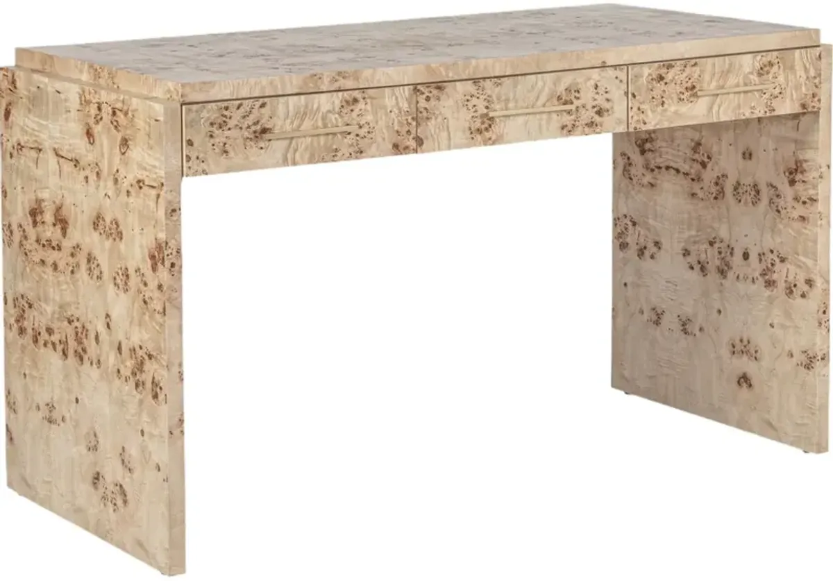 Jackson Burl 3-Drawer Desk