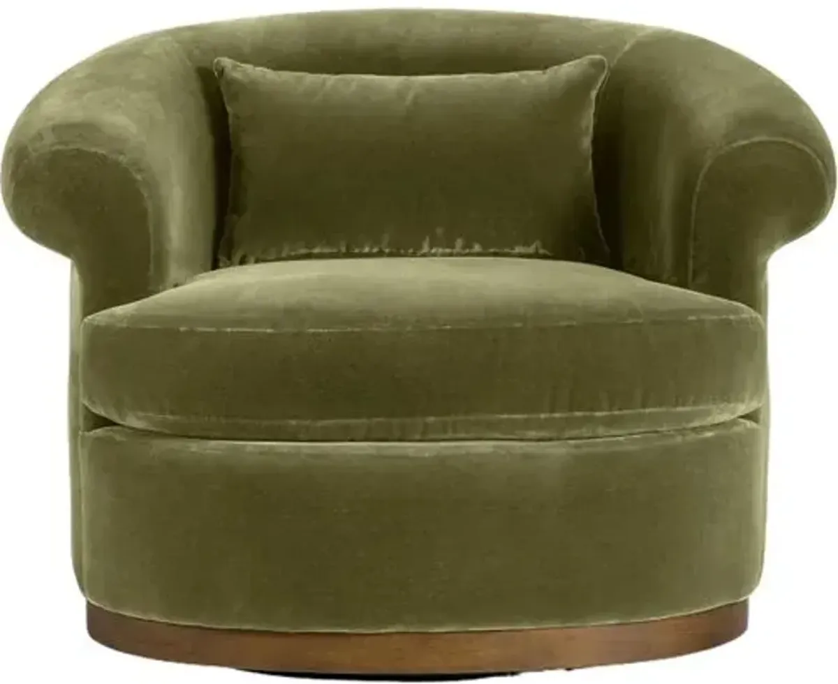 Fleur Performance Velvet Swivel Chair - Tulsi Home