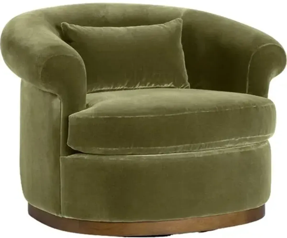 Fleur Performance Velvet Swivel Chair - Tulsi Home