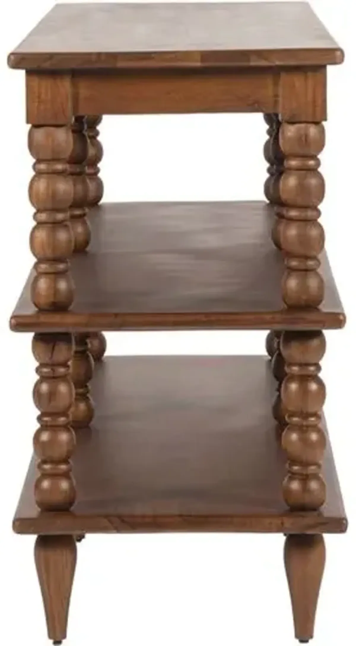 Thalyn Wide Spindle Bookcase/Console Table - Walnut - Tulsi Home - Brown