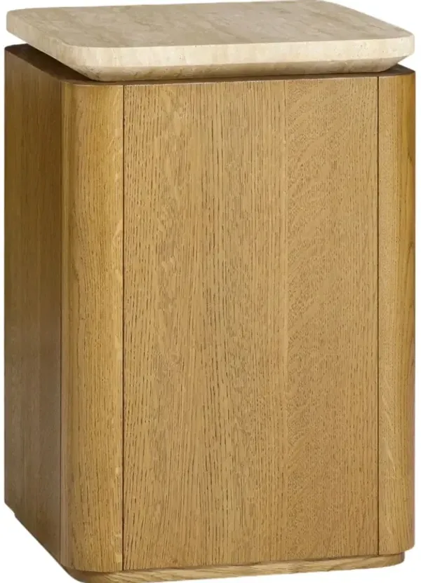 Ephra Travertine Top Square Side Table