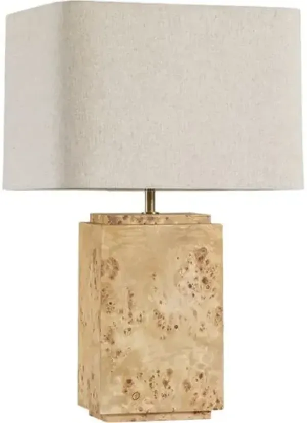Jackson Burl Table Lamp - Tulsi Home - Beige