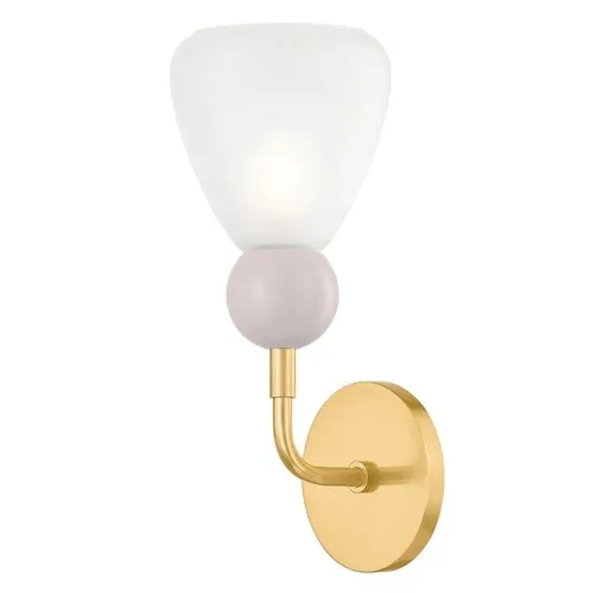 Clive Wall Sconce - Aged Brass/Etched White - Gold