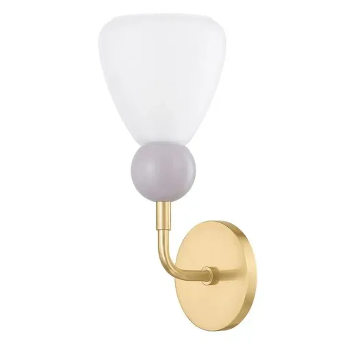 Clive Wall Sconce - Aged Brass/Etched White - Gold