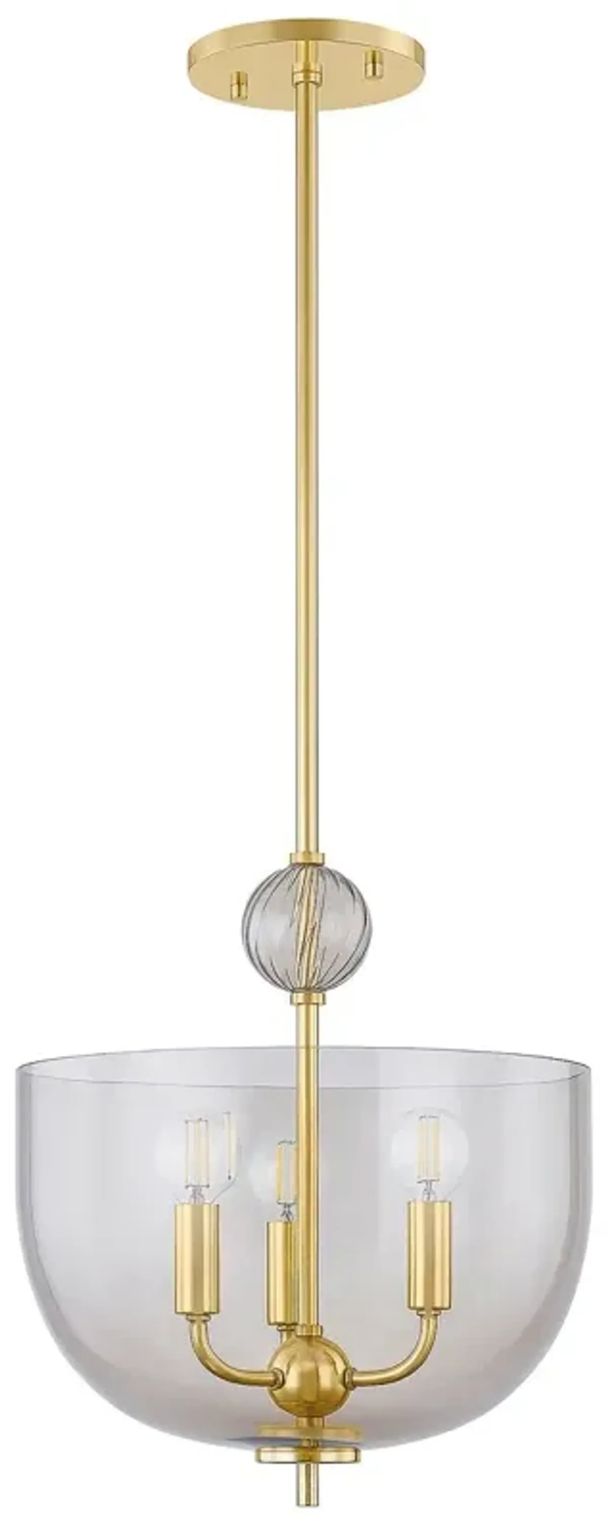 Nellis Glass Pendant - Plated Bronze/Aged Brass - Gold