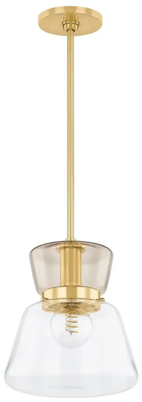 Maren Hourglass Pendant - Clear/Light-Bronze Plated Glass