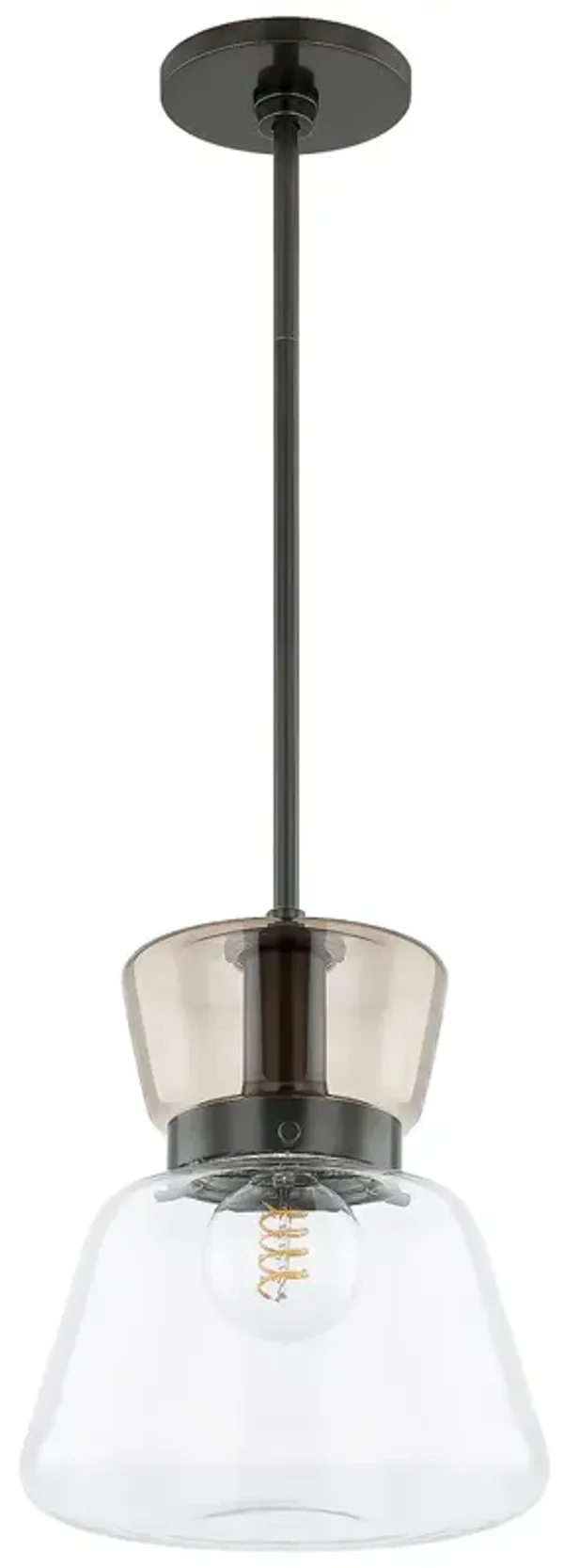 Maren Hourglass Pendant - Clear/Light-Bronze Plated Glass