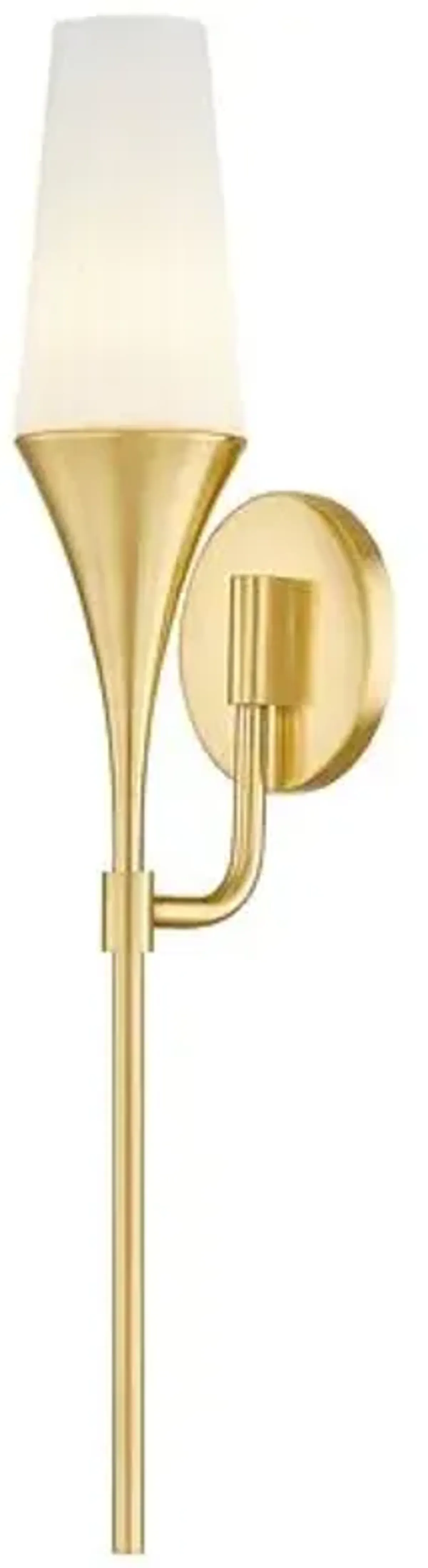 Runa Fluted Matte Opal Wall Sconce - Gold