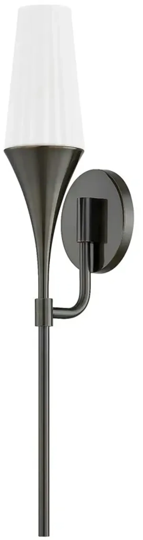 Runa Fluted Matte Opal Wall Sconce - Brown