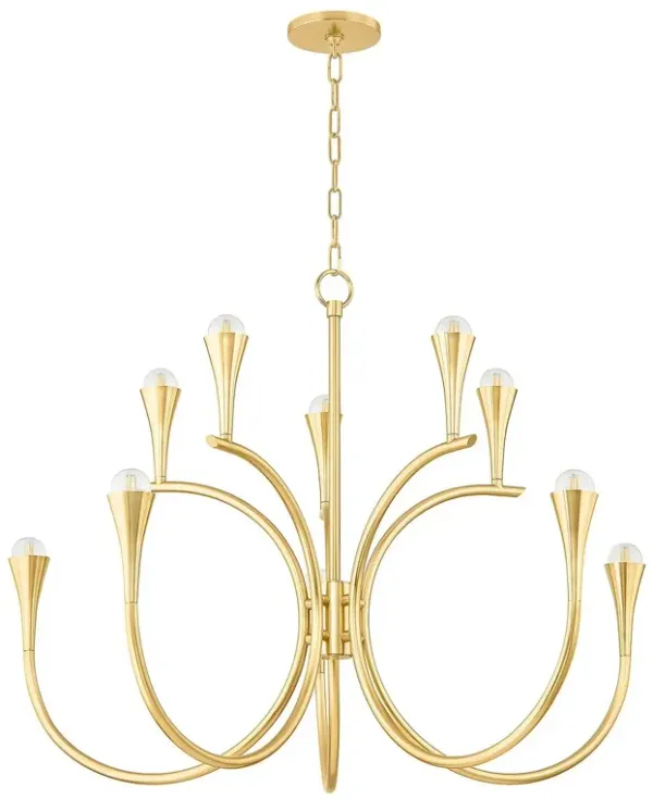 Koda Chandelier - Vintage Gold Leaf