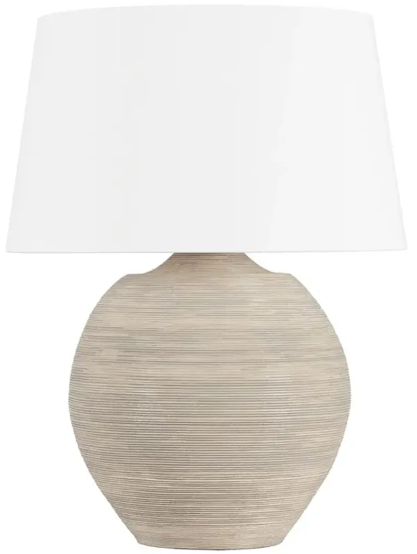 Dren Ceramic Table Lamp - Artisan Cream/White Linen