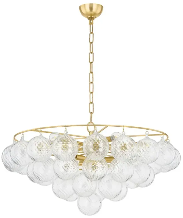 Mimi Bubble Chandelier - Clear/Aged Brass - Megan Molten for Mitzi - Gold