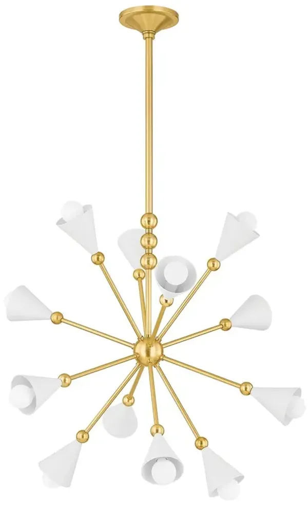 Hikari 12-Light Sputnik Chandelier - Aged Brass/Soft White - Dabito for Mitzi
