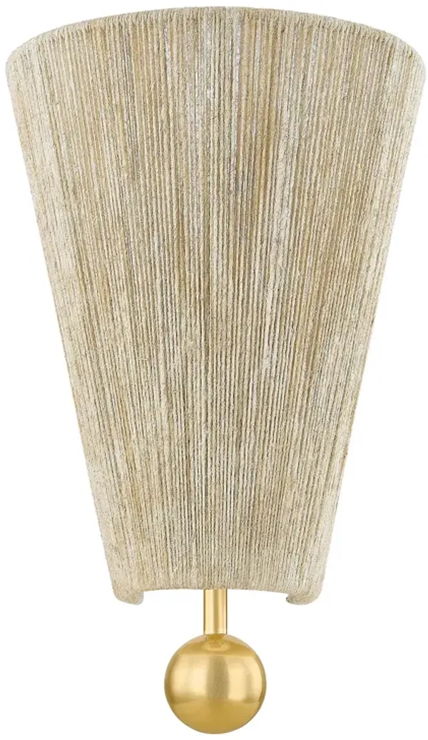 Song Jute Wall Sconce - Light Natural/Aged Brass - Dabito for Mitzi - Gold