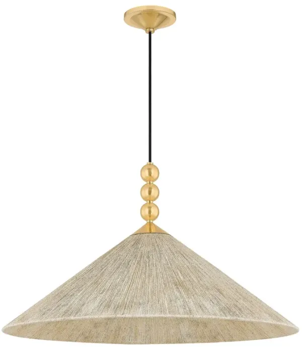 Song Jute Pendant - Light Natural/Aged Brass - Dabito for Mitzi - Brown