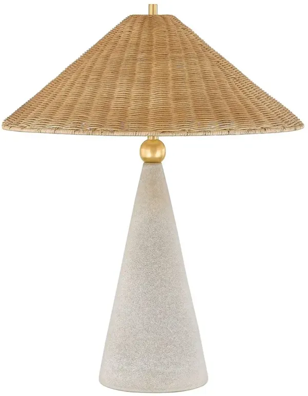 Perilla Table Lamp - Natural Wicker/Ceramic Windswept White - Dabito for Mitzi