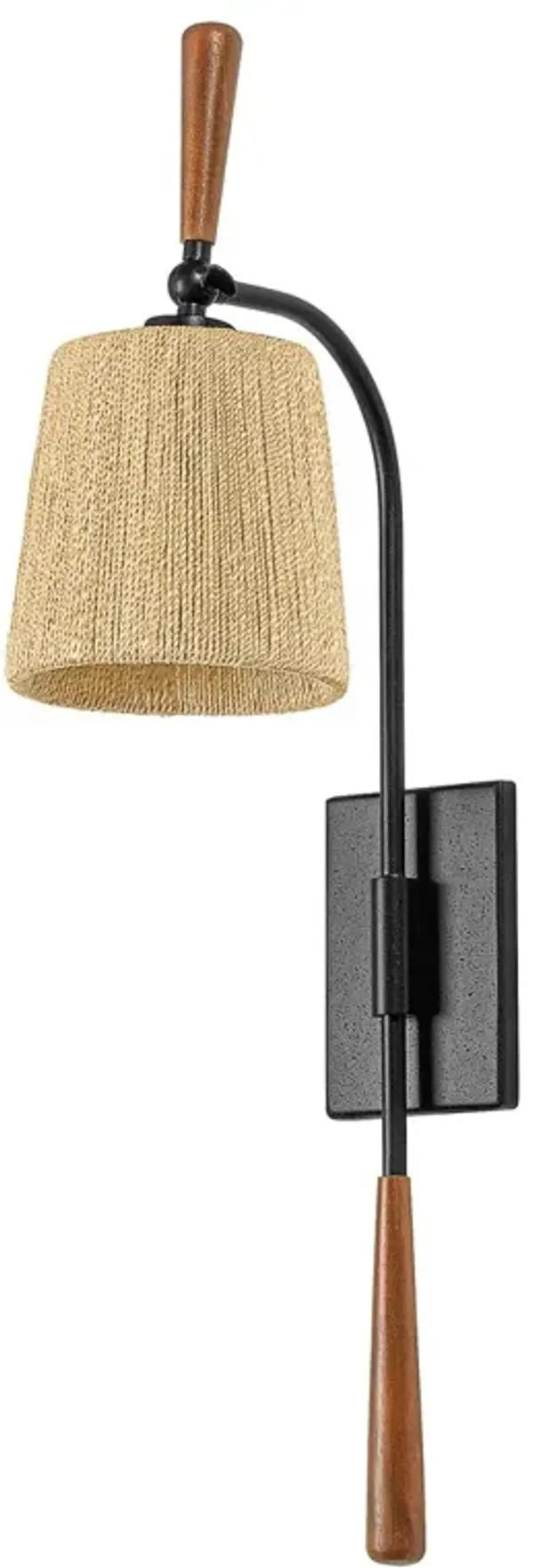 Harlyn Wrapped Abaca Cord Wall Sconce - Natural Acacia/Textured Black - Troy Lighting