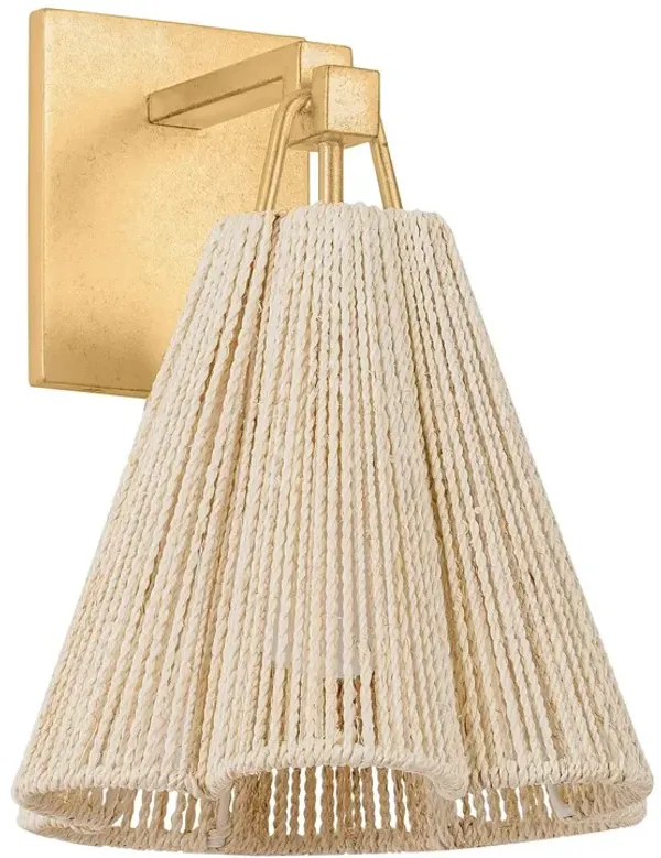 Sonoma Scalloped Abaca Rope Wall Sconce - Natural/Vintage Gold Leaf - Troy Lighting