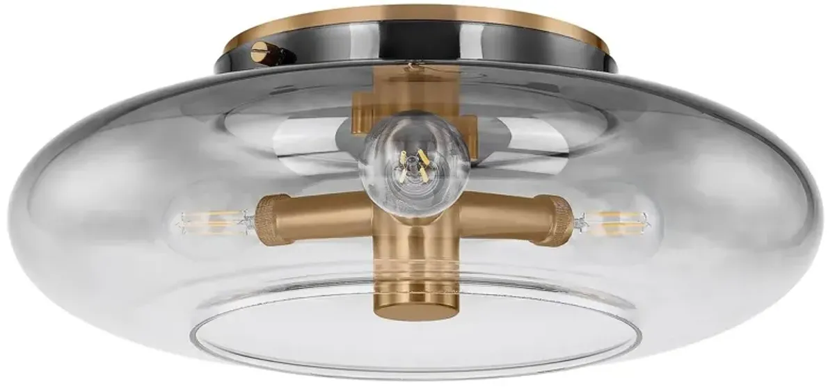 Gunner 3-Light Flush Mount - Ombre Smoke/Patina Brass - Troy Lighting - Gold