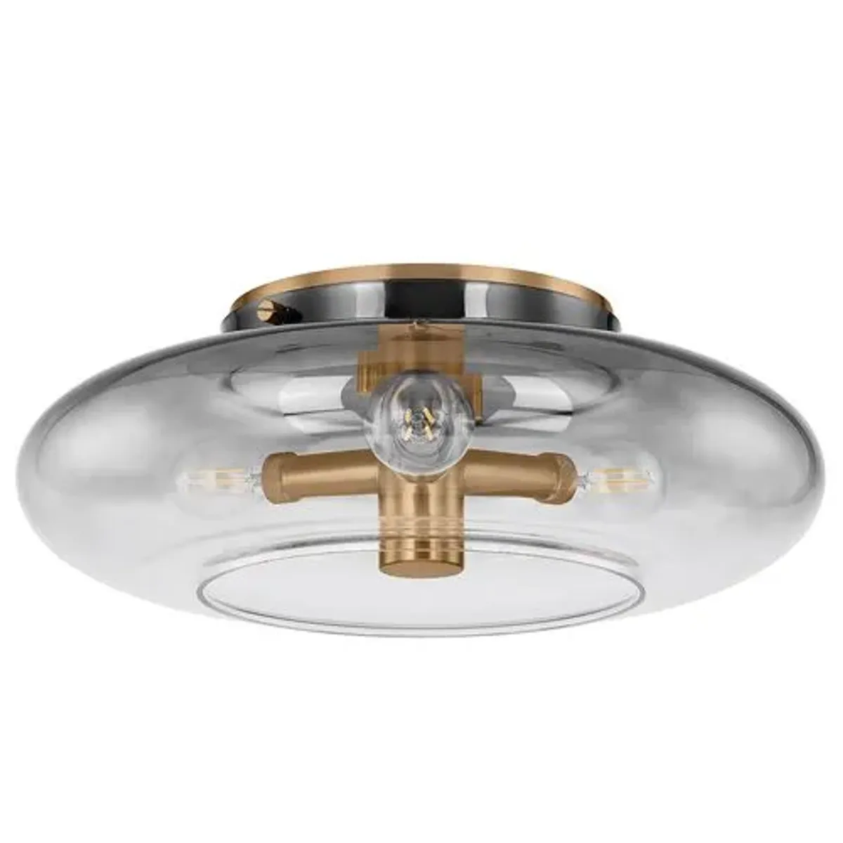 Gunner 3-Light Flush Mount - Ombre Smoke/Patina Brass - Troy Lighting - Gold