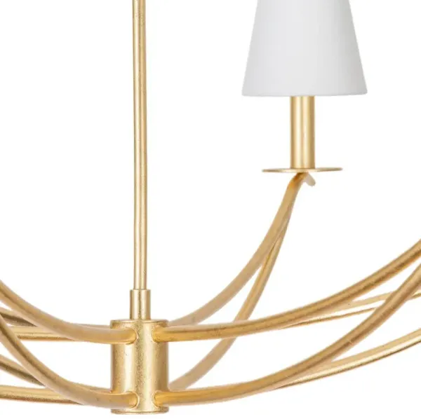 Bo 6-Light Chandelier - White Linen/Vintage Gold Leaf - Troy Lighting