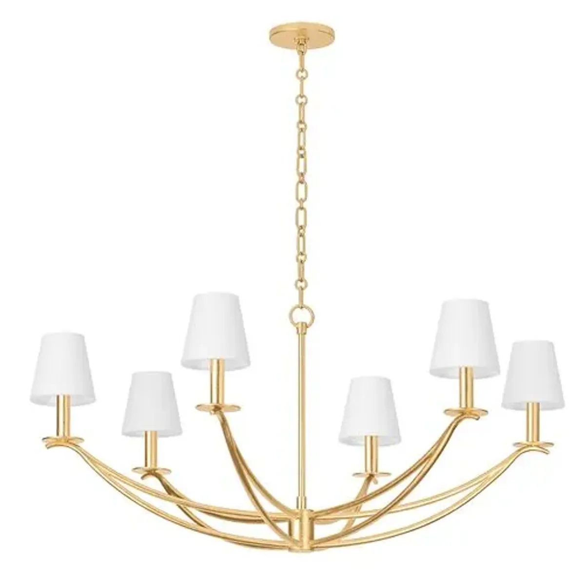 Bo 6-Light Chandelier - White Linen/Vintage Gold Leaf - Troy Lighting