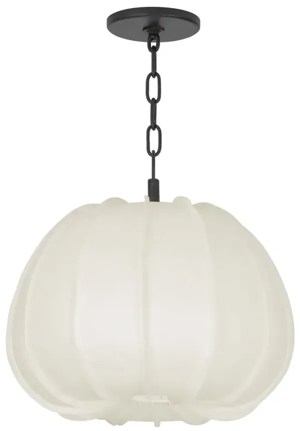 Bayu Biomorphic Pendant - Handmade Paper/Forged Iron - Troy Lighting - White