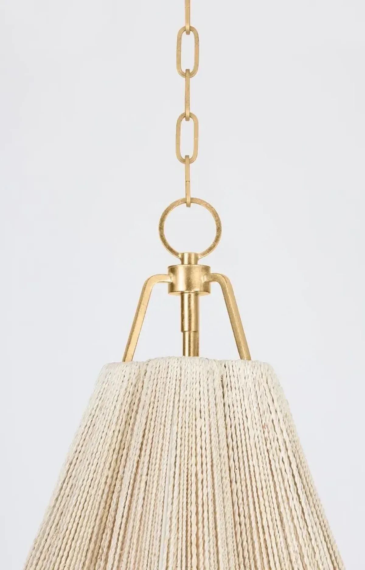 Sonoma Scalloped Abaca Rope Pendant - Natural/Vintage Gold Leaf - Troy Lighting
