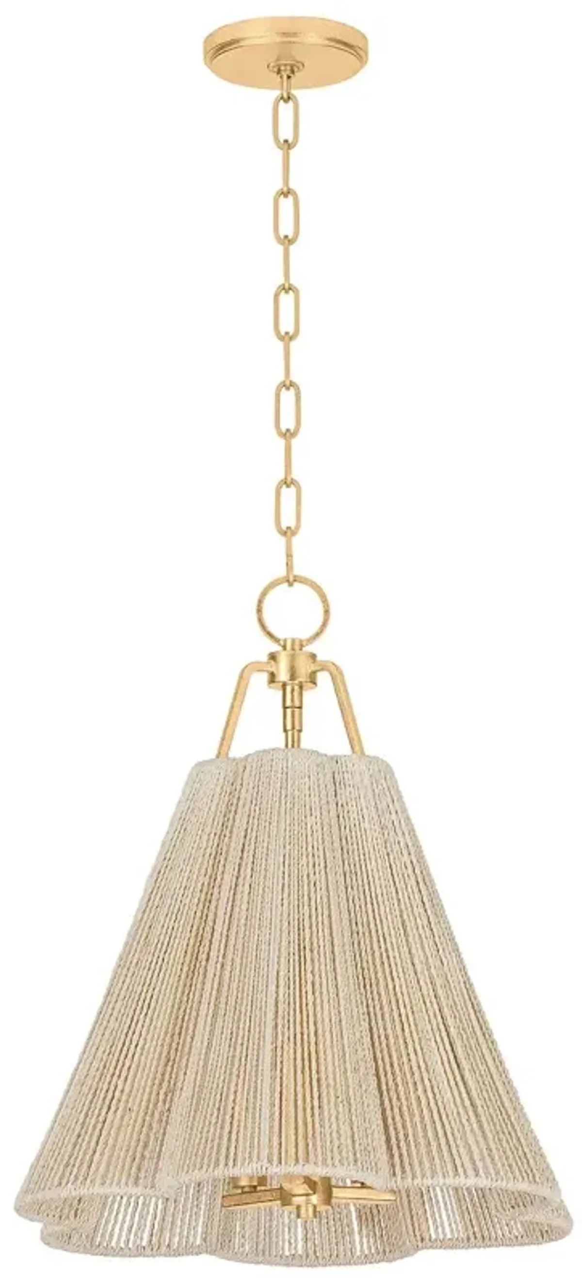 Sonoma Scalloped Abaca Rope Pendant - Natural/Vintage Gold Leaf - Troy Lighting
