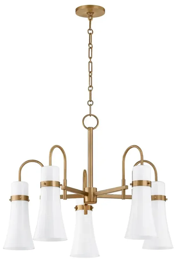 Maple Chandelier - Opal Glass/Patina Brass - Troy Lighting - Gold