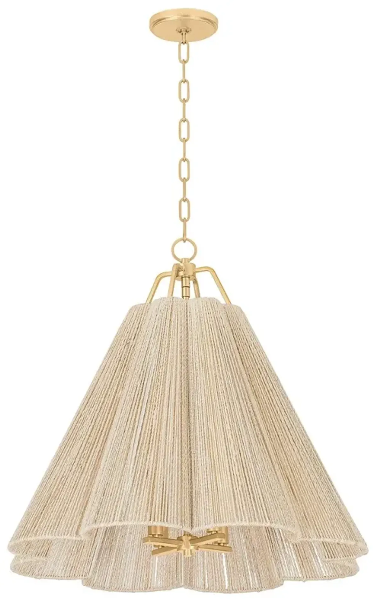 Sonoma Scalloped Abaca Rope Pendant - Natural/Vintage Gold Leaf - Troy Lighting
