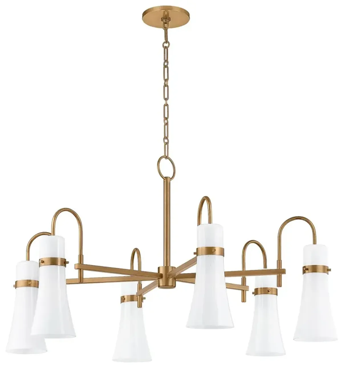 Maple Chandelier - Opal Glass/Patina Brass - Troy Lighting - Gold