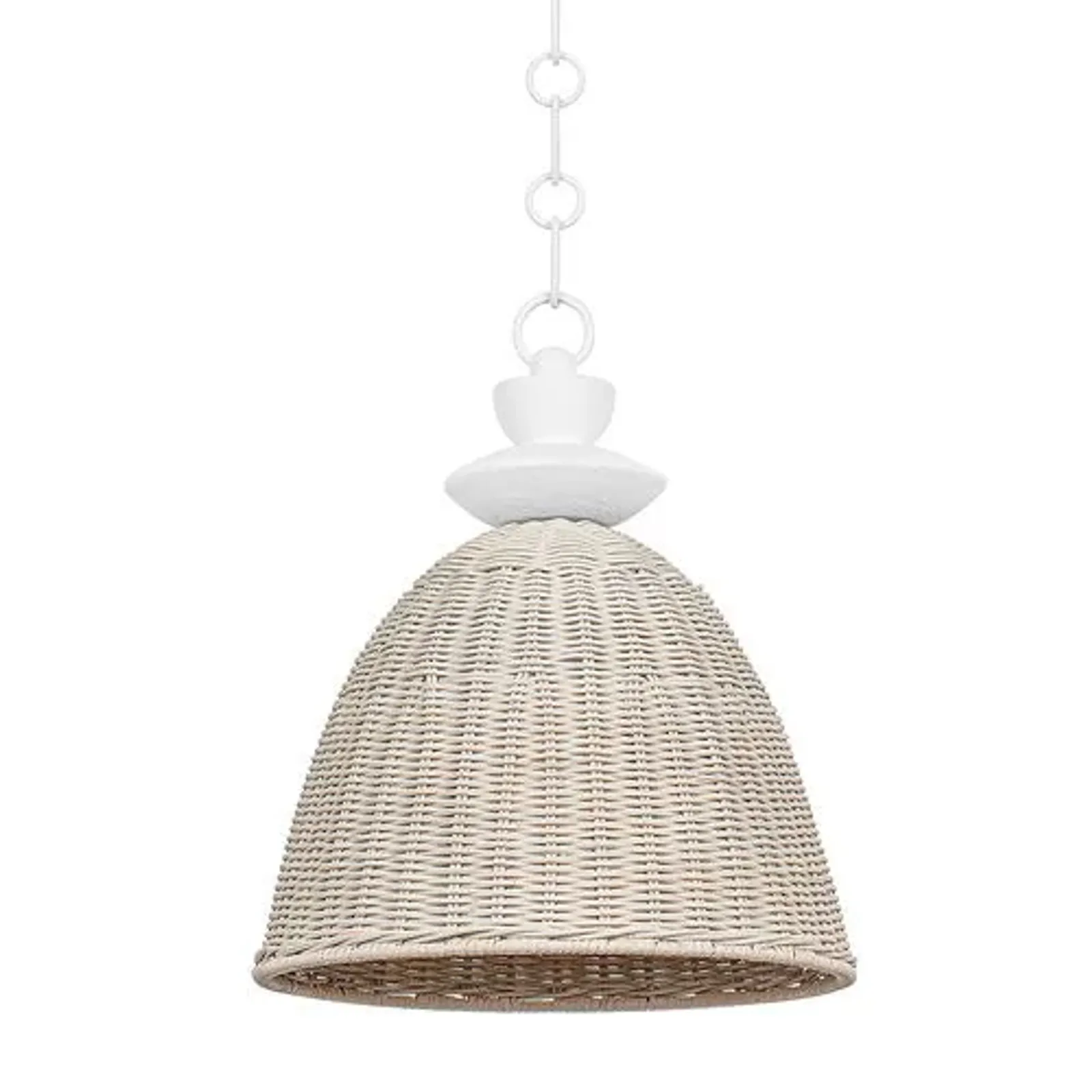Kahn Wicker Dome Pendant - White Wash/Gesso White - Troy Lighting